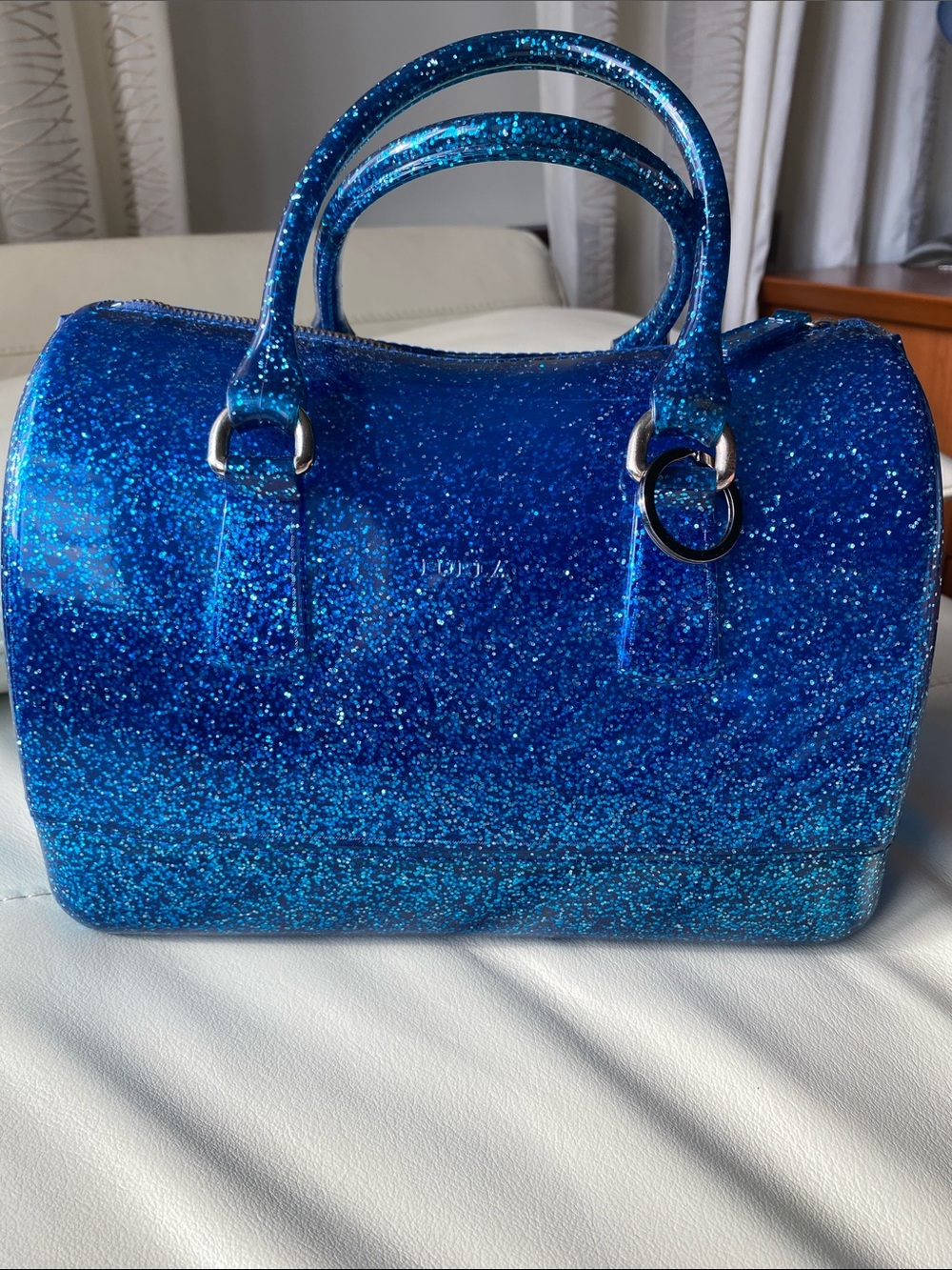 ๐ Host Pick๐ Furla Blue Glitter Candy bag - read description - Picture 5 of 17